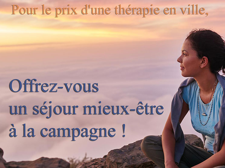 Pour le prix d'une thérapie en ville, offrez-vous un séjour mieux-être à la campagne !